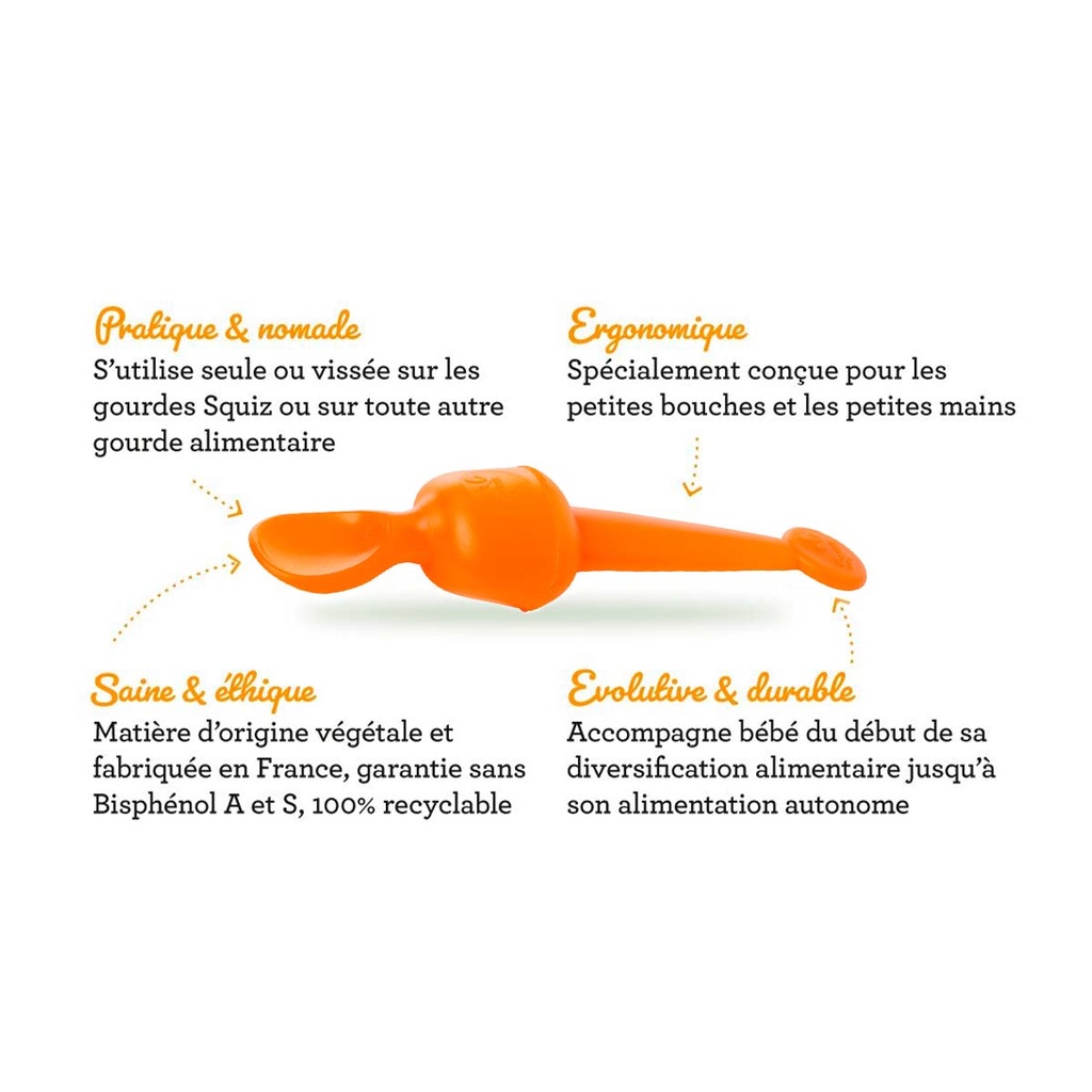 Cuillère Squiz'spoon pour bébé - 2 embouts + 1 manche